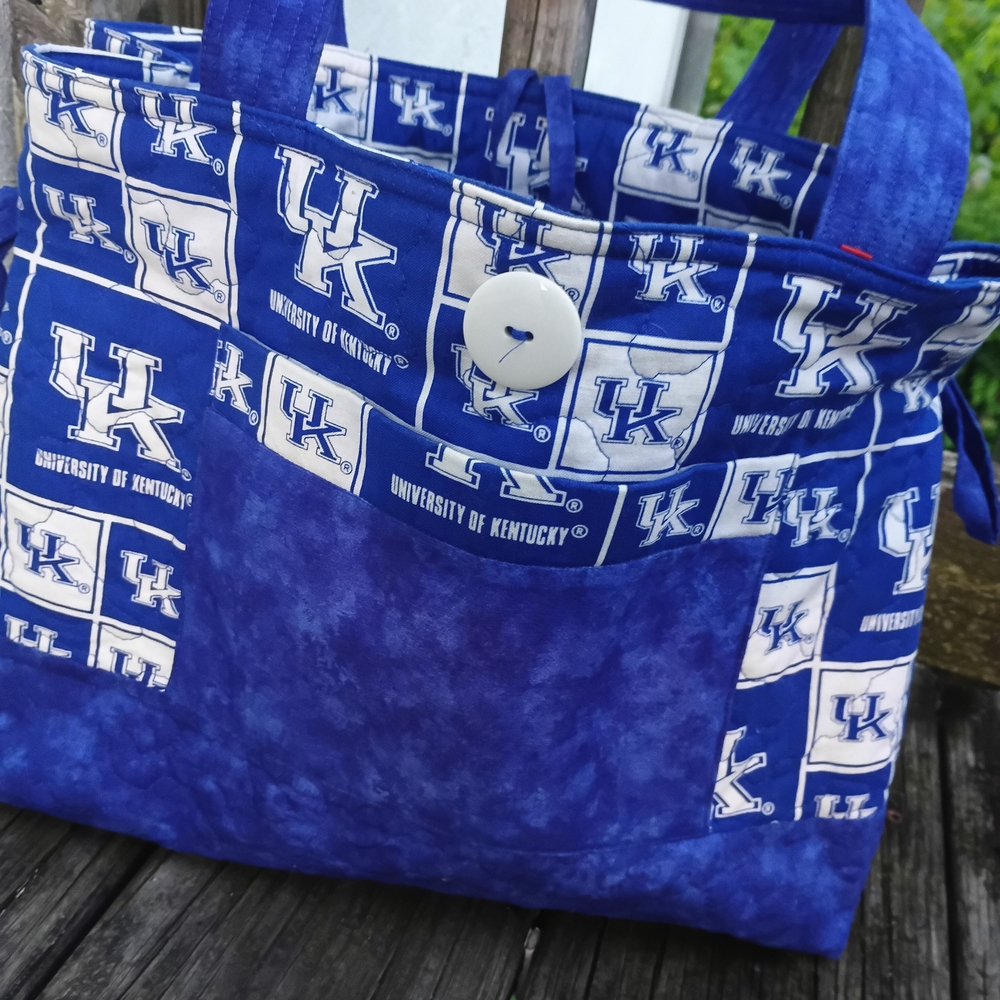 NCAA University of Kentucky Blue and White Tote Bag